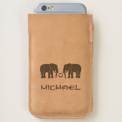 Custom Name Emblematic Elephant Pair With Heart iPhone 6/6S Case