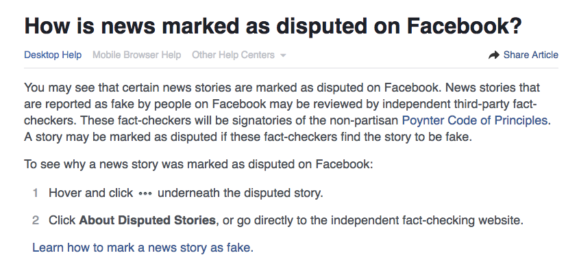 facebook disputed news screenshot