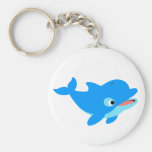 Cute Curious Cartoon Dolphin Keychain