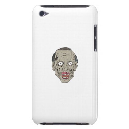 Zombie Head Front Drawing Barely There iPod Cover