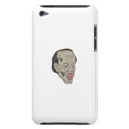 Zombie Head Three Quarter View Drawing iPod Case-Mate Case