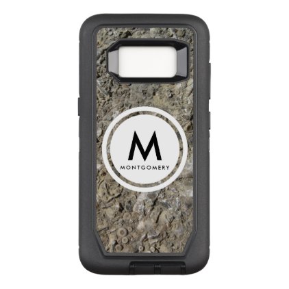 Fossil Hash Limestone Monogram OtterBox Defender Samsung Galaxy S8 Case