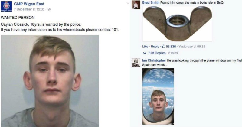 Wanted Criminal Gets Brutally Roasted on the Police Department's Facebook Page