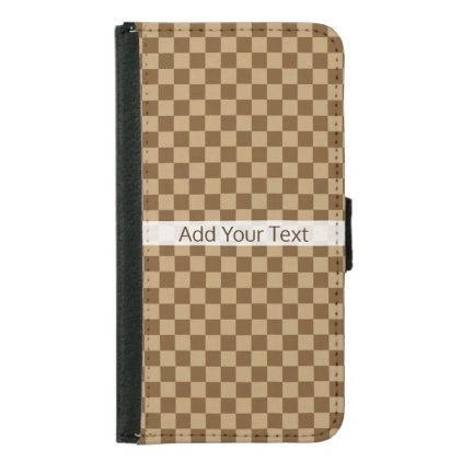 Brown Classic Checkerboard by Shirley Taylor Wallet Phone Case For Samsung Galaxy S5