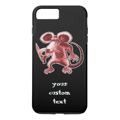 funny mouse with knife cartoon style illustration iPhone 7 plus case
