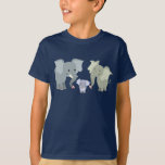 Cute Cartoon Elephant Family Kids T-Shirt