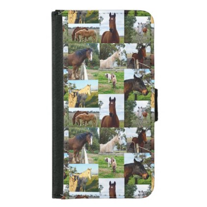 Horse Photo Collage, Galaxy S5 Phone Wallet