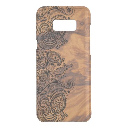 Brown Wood Texture &amp; Elegant Black Lace Uncommon Samsung Galaxy S8+ Case