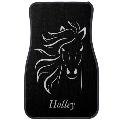Personalize Beautiful Horse with Glamorous Mane Car Floor Mat