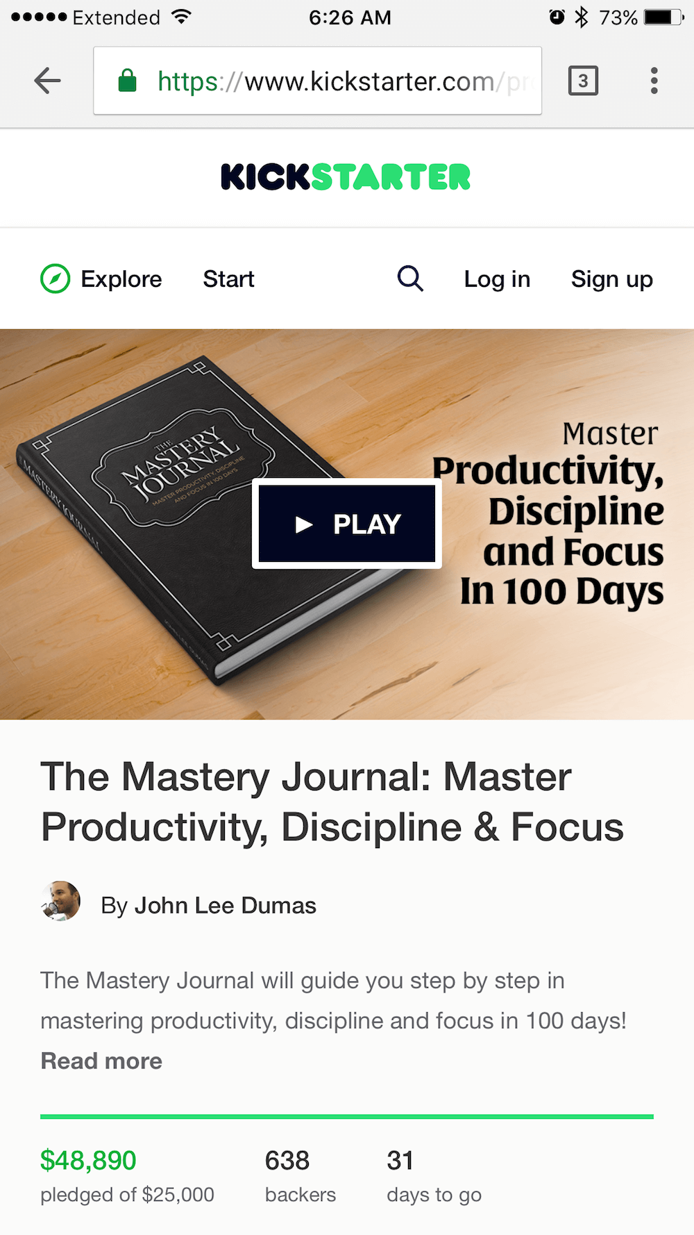The Mastery Journal on Kickstarter