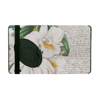 White Orchid Calligraphy iPad Case