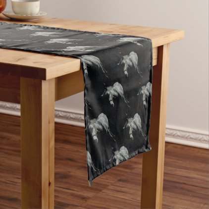 The Silver Horse in the shadows Short Table Runner
