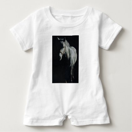 The Silver Horse in the shadows Baby Romper