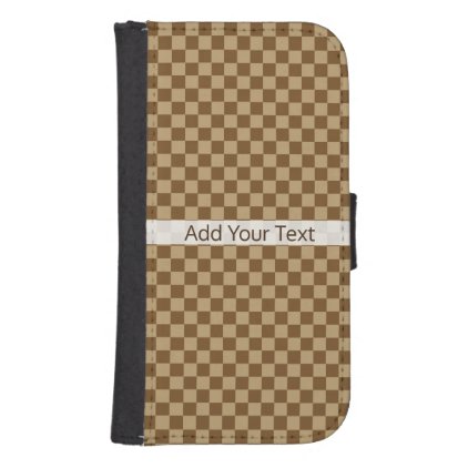 Brown Classic Checkerboard by Shirley Taylor Galaxy S4 Wallet Case