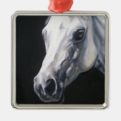 A White Horse Metal Ornament