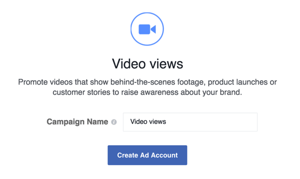 Type in a name for your Facebook campaign.