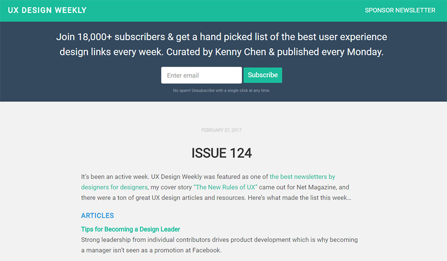 ux design weekly newsletter