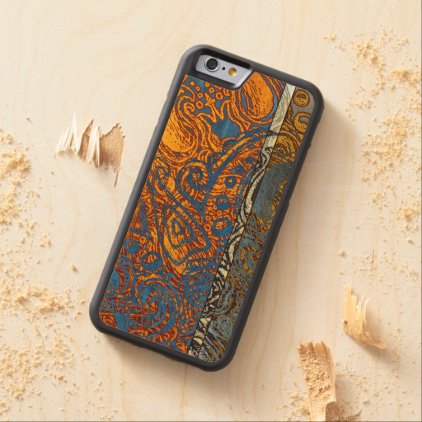 Three Tone Blue Jean Swirl Carved® Maple iPhone 6 Bumper Case