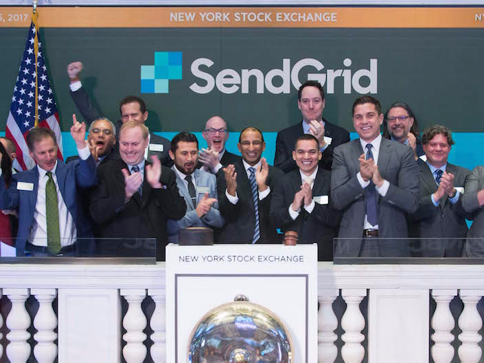 SendGrid IPO stock exchange bell NYSE