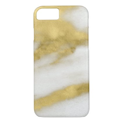 White Marble with Gold Shimmer Phone Cases