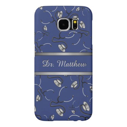 Medical, Nurse, Doctor themed stethoscopes, Name Samsung Galaxy S6 Case