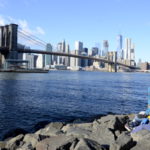 Fotos de Nueva York, Teo, Oriol y Pau en el puente de Brooklyn