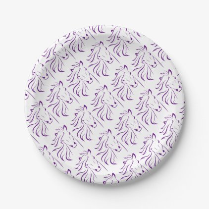 Beautiful Horse with Glamorous Mane Paper Plate