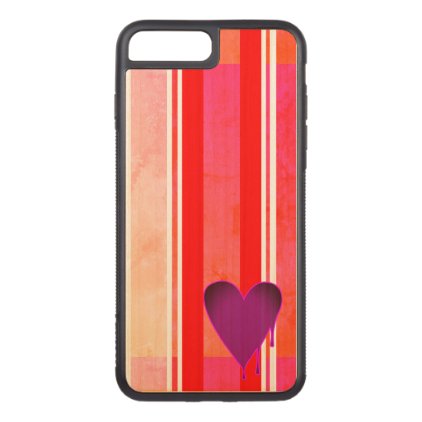 Melting Heart Purple Carved iPhone 7 Plus Case