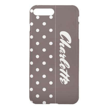 Chocolate Polka Dots Personalized iPhone 7 Plus Case