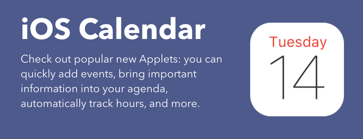 Applets for iOS Calendar