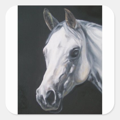 A White Horse Square Sticker
