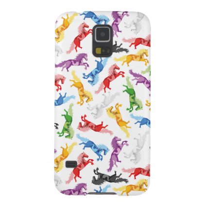 Colored Pattern jumping Horses Case For Galaxy S5