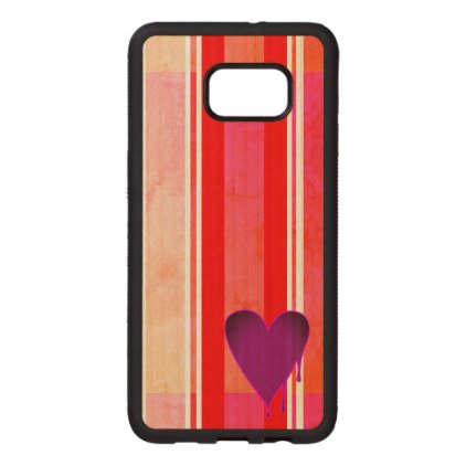 Melting Heart Purple Wood Samsung Galaxy S6 Edge Case