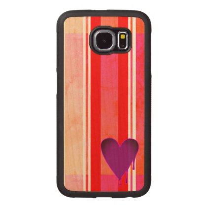 Melting Heart Purple Wood Phone Case