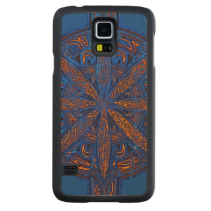 Gold on Blue Chaos Carved® Maple Galaxy S5 Slim Case