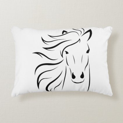 Beautiful Horse with Glamorous Mane Accent Pillow