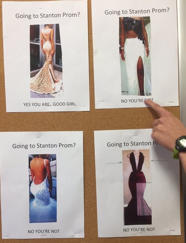 On Monday, these prom dress code flyers appeared on the walls of Stanton College Prep, a public high school in Jacksonville, Florida.