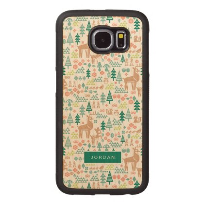Bambi and Woodland Friends Pattern Wood Phone Case