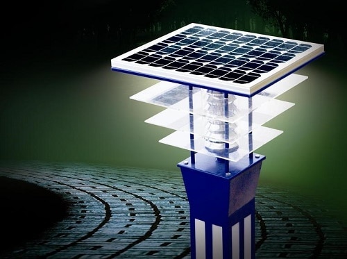 Solar system for outdoor lights for energy conservation in buildings