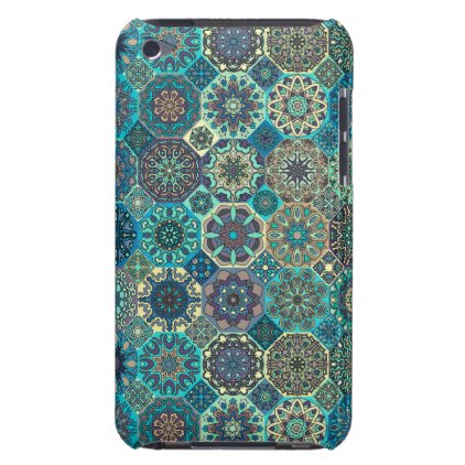 Vintage patchwork with floral mandala elements barely there iPod case
