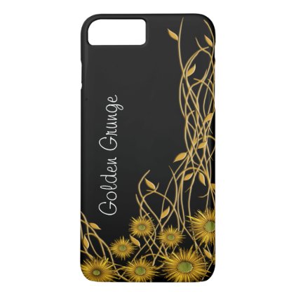 GoldenYellow Grunge Flower & Vine iPhone 7 Plus Case