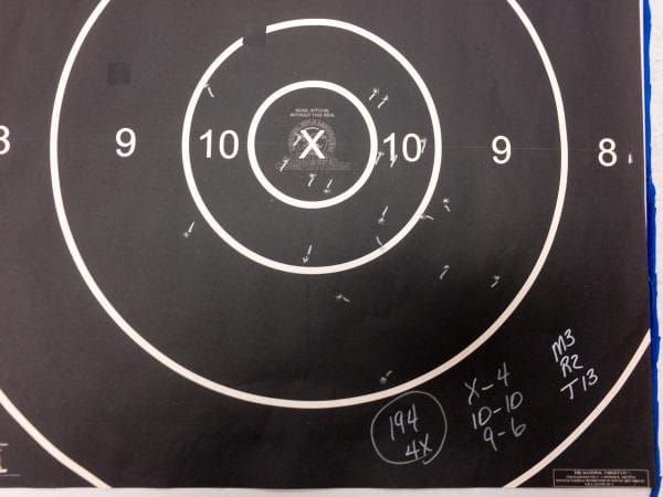 I was happy with this result. As you can see, I didn't fully trust the degree of the left to right wind, so my group favored the right side of the target. 