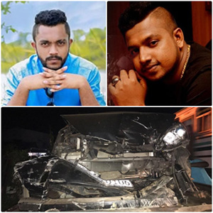 Vehicles in which singers Dimanka and Sandun were travelling in ... meet with accident