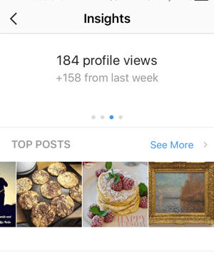 The third screen of your insights shows profile views.