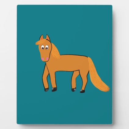 Cartoon Chestnut Horse Plaque