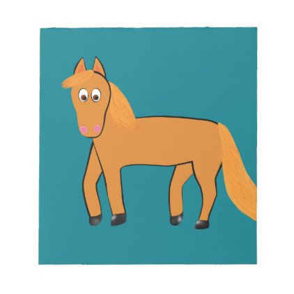 Cartoon Chestnut Horse Notepad