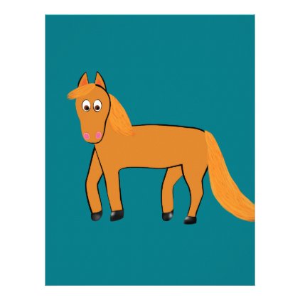Cartoon Chestnut Horse Letterhead