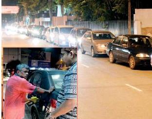  Strike begins -- crowds at Lanka petrol shed outlets