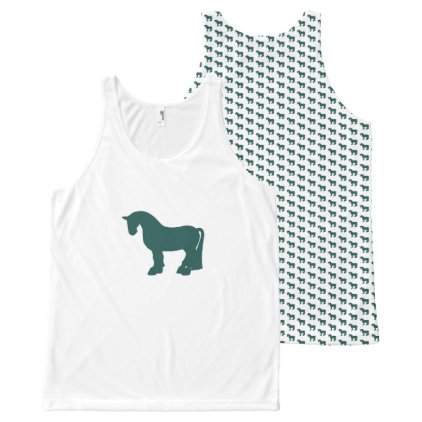 A Fat Dark Green Pony All-Over-Print Tank Top