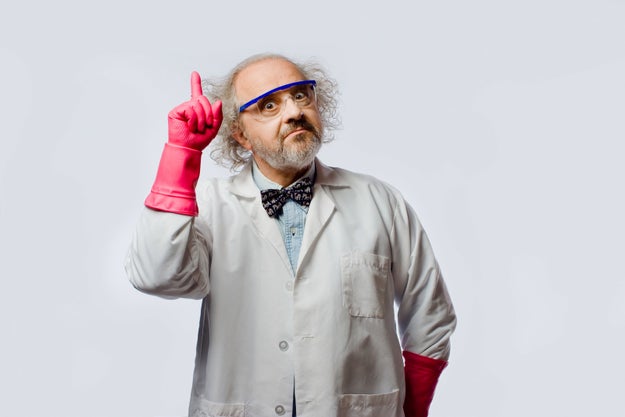 It turns out some scientists — as depicted by this stock photo "mad scientist" — figured out that spiders kill and eat between "400 and 800 tons of prey every year."